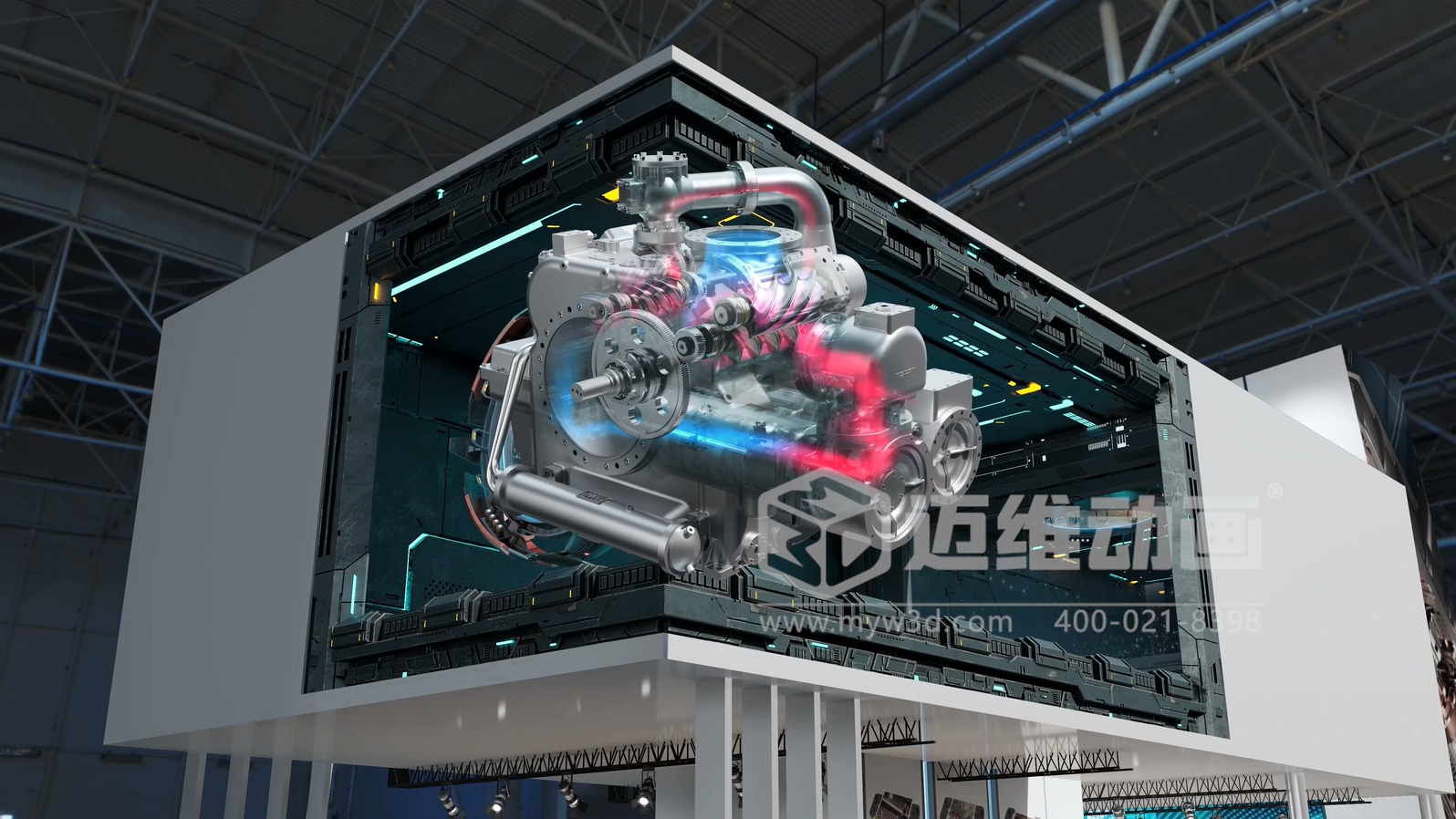 裸眼3D動(dòng)畫震撼來襲，開啟空壓機(jī)炸裂視覺之旅！(圖1)